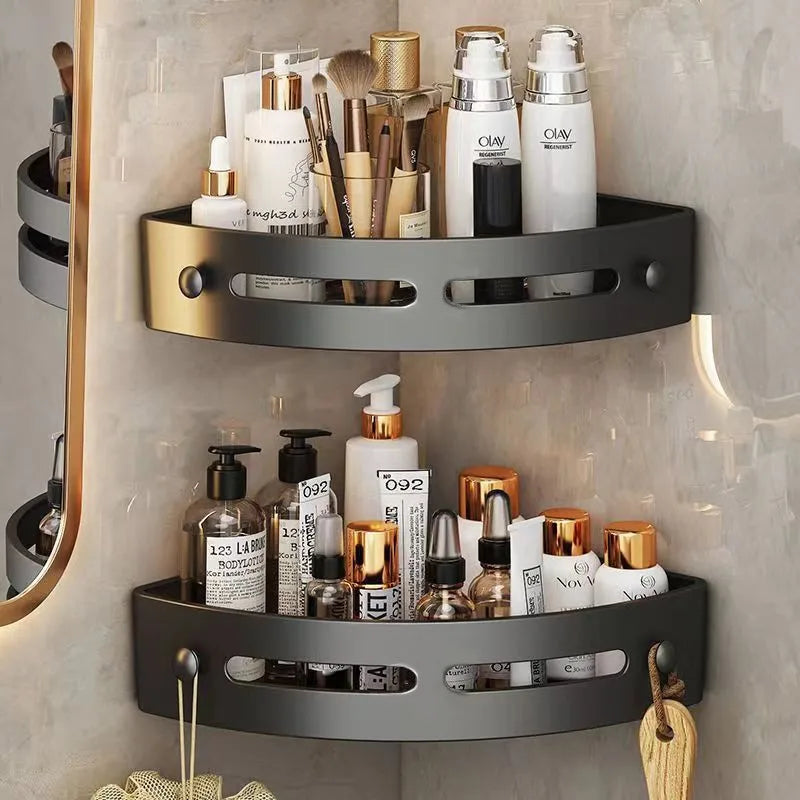 Wall-mounted No-punching Bathroom Shelf Multi-functional Shampoo Shower Gel Holder