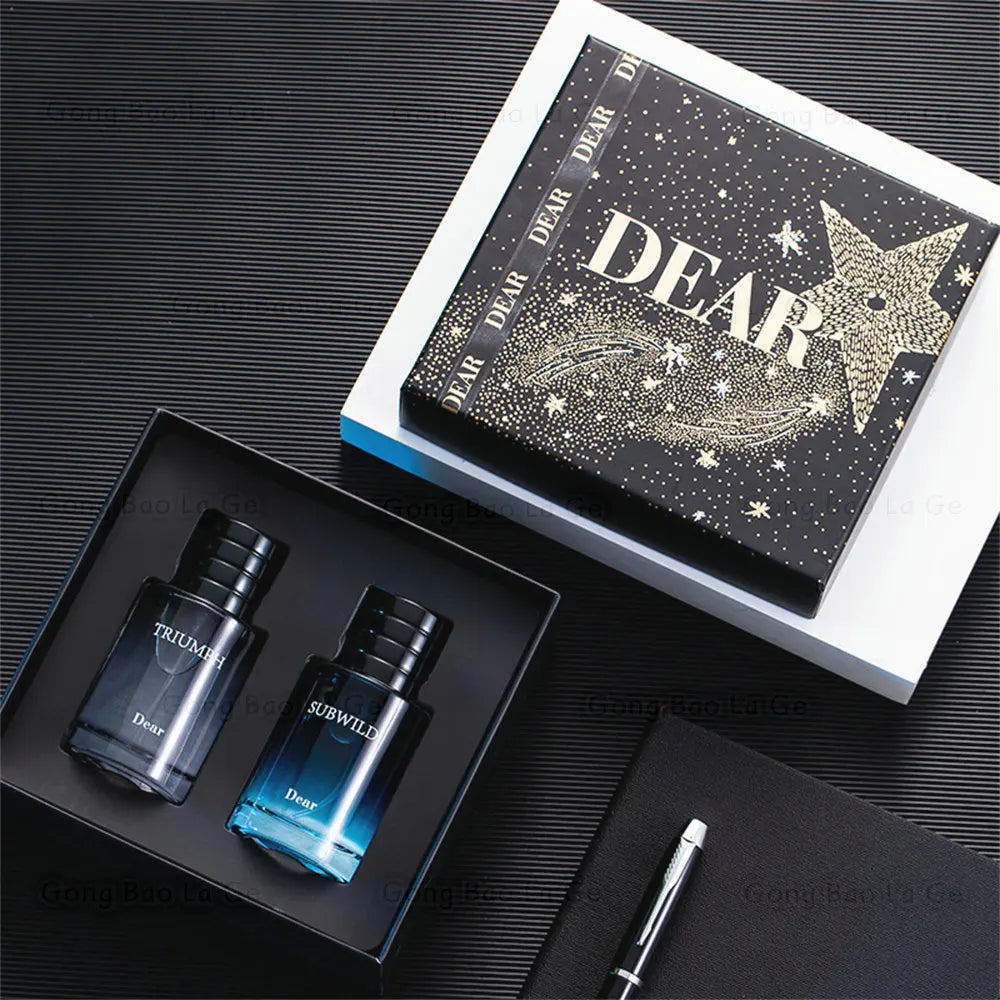 Men Perfume Gift Box Two Piece Set Lasting Floral Scent