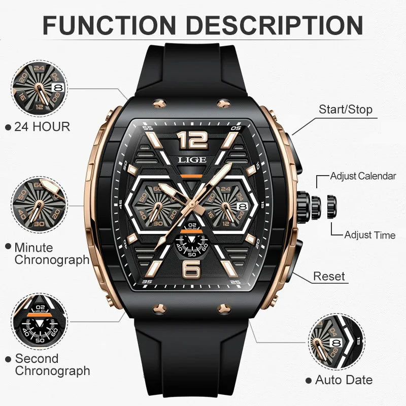 Relogio Masculino LIGE Men Watch Luxury Waterproof™