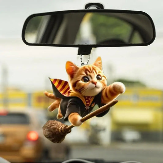 Cat Shaped Pendant Car Rearview Mirror