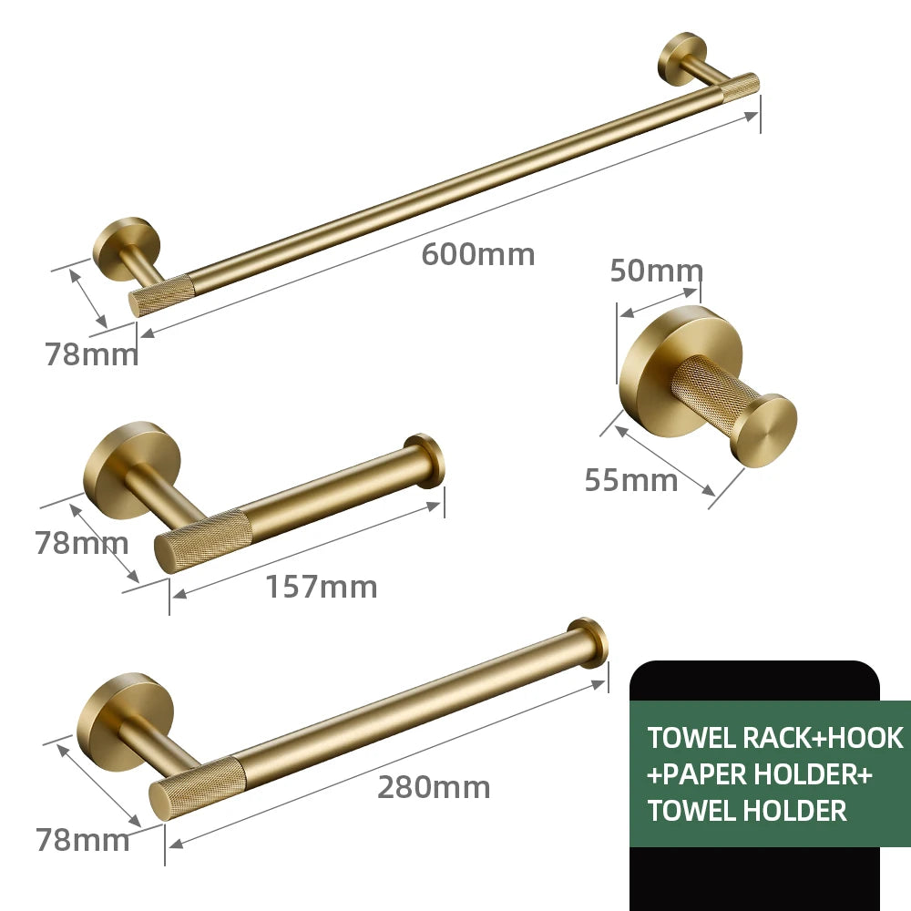 Brushed Gold Bathroom Towel Bar