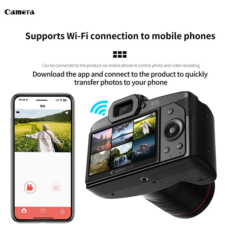 dual camera High definition 64 million pixels Wifi DSLR camera Beauty Digital Camera Night vision camera