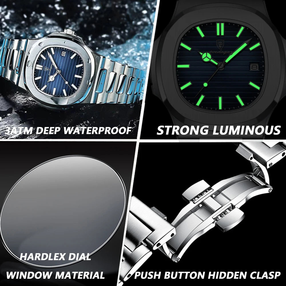 New POEDAGAR Luxury Watch Business Waterproof for Men