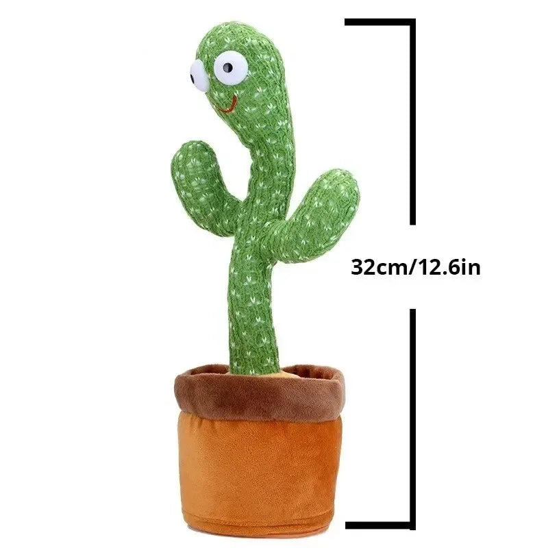 Dancing Cactus Toy Repeat Talking 120 Songs Wriggle Dancing Sing Toy Talk Plushie Stuffed Toys for Baby Adult Christmas Gift