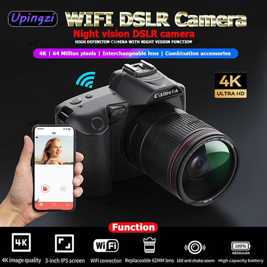 dual camera High definition 64 million pixels Wifi DSLR camera Beauty Digital Camera Night vision camera