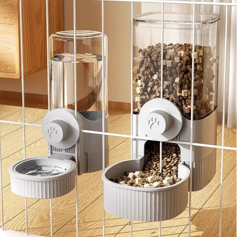 Pet Cage Hanging Feeder Automatic Fountain Water Bottle Food Dispenser Puppy Drinking Bowl Dog Cat Rabbit Bird Feeding Product