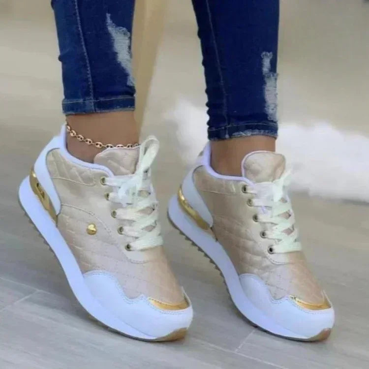 Women's Mesh Sneakers Patchwork Lace Up Flat Shoes for Women Lightweight shoes