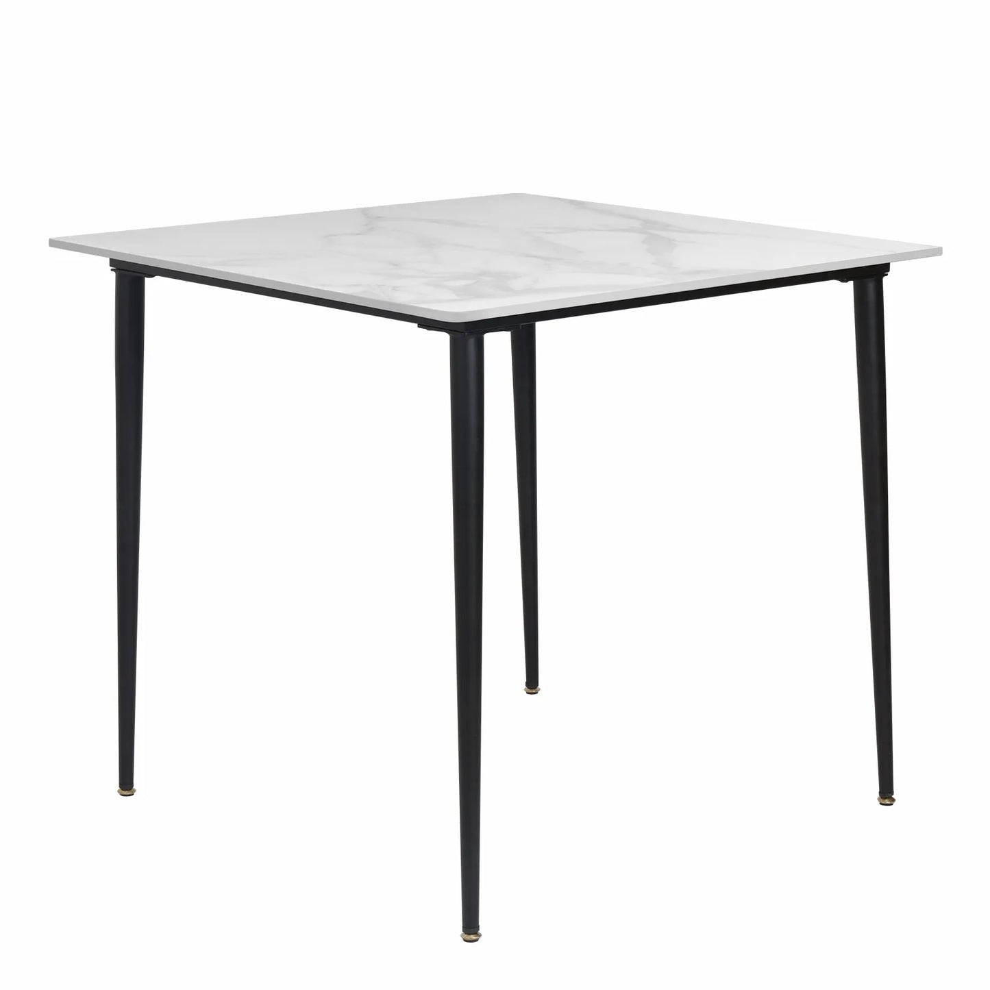 Mid-Century Slate Kitchen Dining Table with Sintered Stone Top and Metal Legs