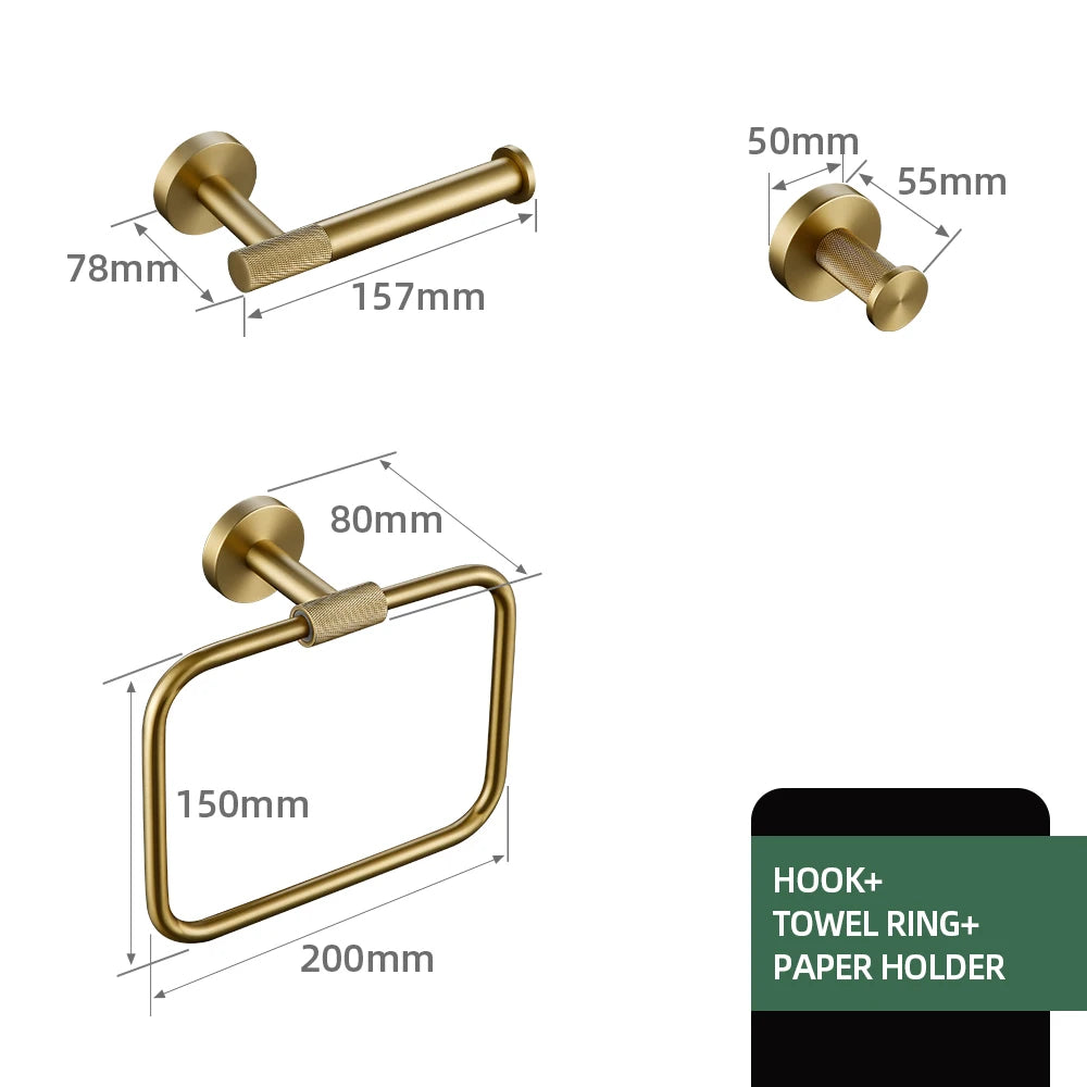 Brushed Gold Bathroom Towel Bar