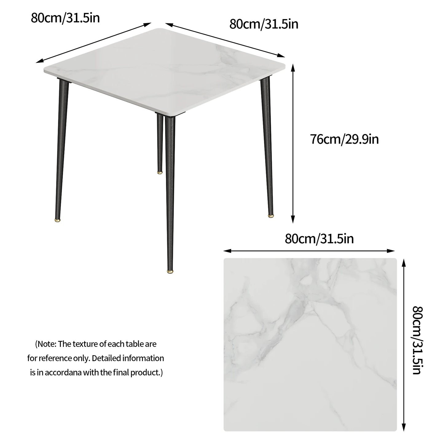 Mid-Century Slate Kitchen Dining Table with Sintered Stone Top and Metal Legs