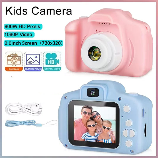 X2 Kids Mini Camera 1080P 2 Inch HD Screen Cameras Digital Vintage Cartoon Cute Children Gifts Photography Outdoor Toys 16/32GB