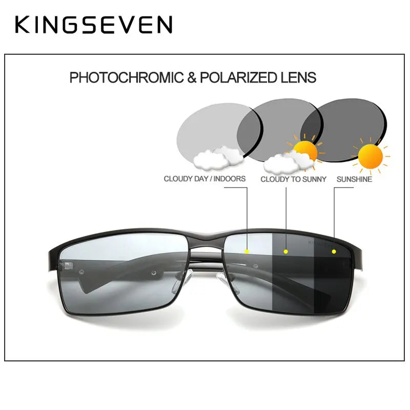 KINGSEVEN Men Polarized Photochromic Sunglasses