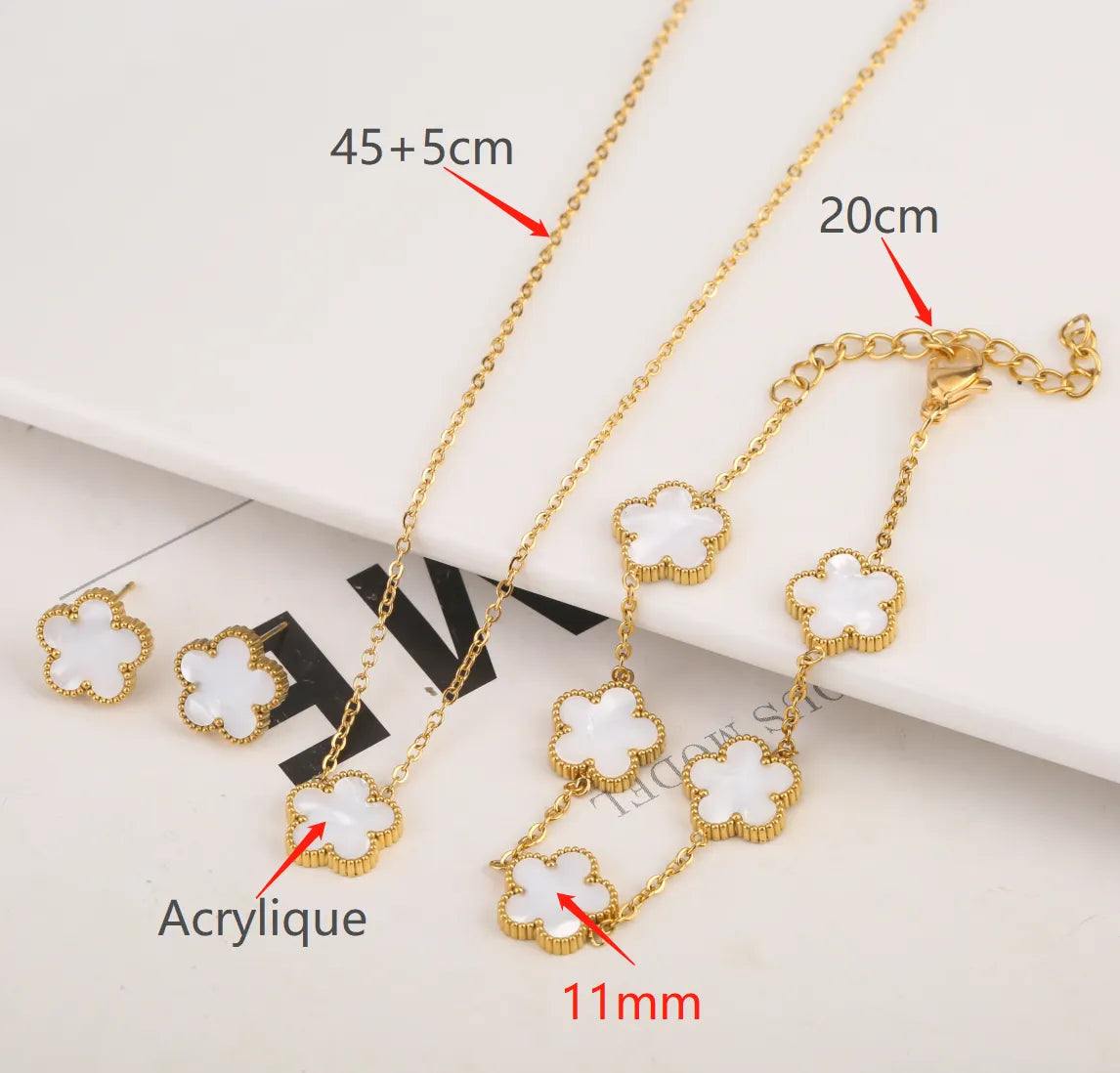 Design Gold Plated Bracelet With Five Leaf Petals Women's Luxury Gifts Clover