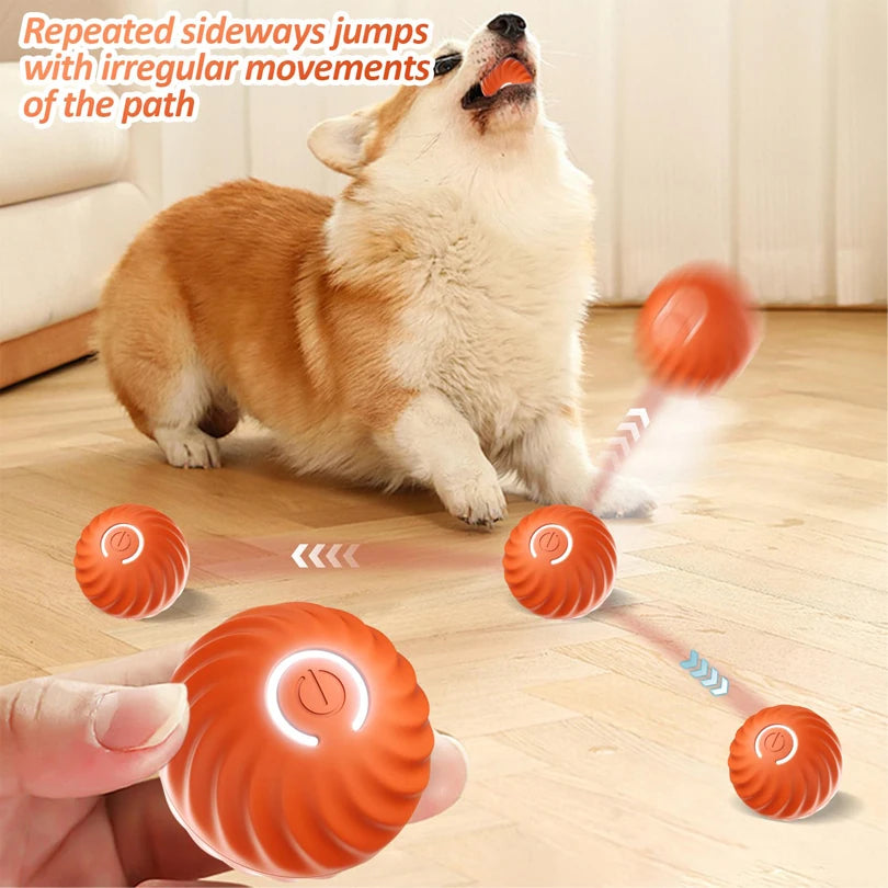 Smart Dog Toy Ball Interactive Pet Toy Moving Ball & Shell USB Automatic Bouncing for Puppy