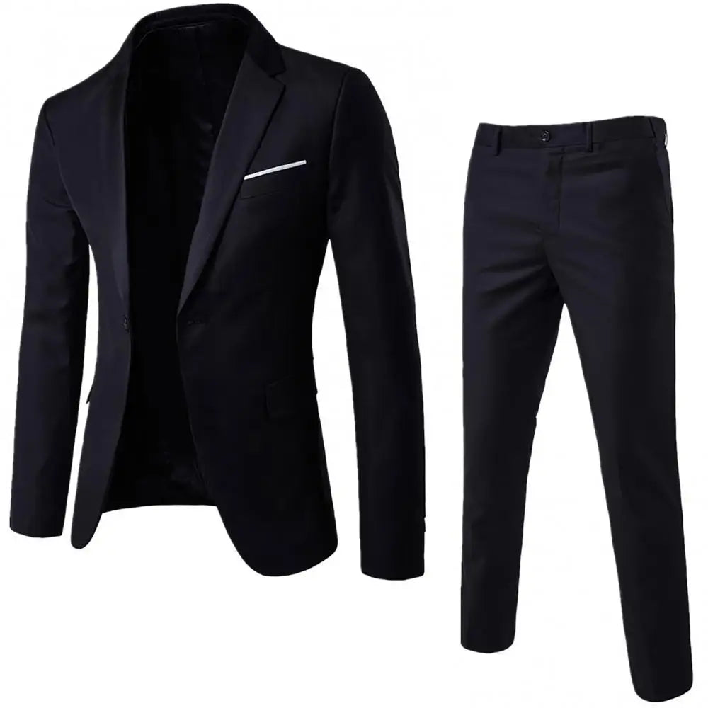 Men Blazers 2 Pieces Sets Business Suits Coats Pants Set Wedding Formal Elegant Jackets Party Wedding Formal Casual Suit